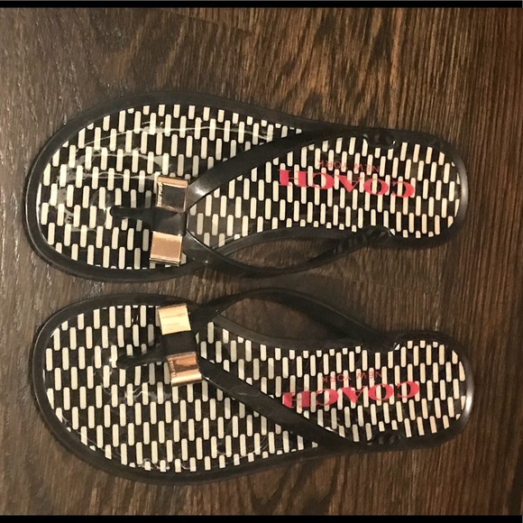 Coach jelly flip flop with bow- size 6 - Picture 1 of 2